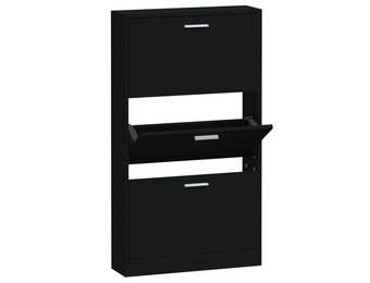 vidaXL Schoenenkast 59x17x108 cm bewerkt hout zwart