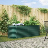 vidaXL Verhoogde plantenbak Groen 240 x 80 x 81 cm Staal