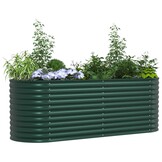 vidaXL Verhoogde plantenbak Groen 240 x 80 x 81 cm Staal