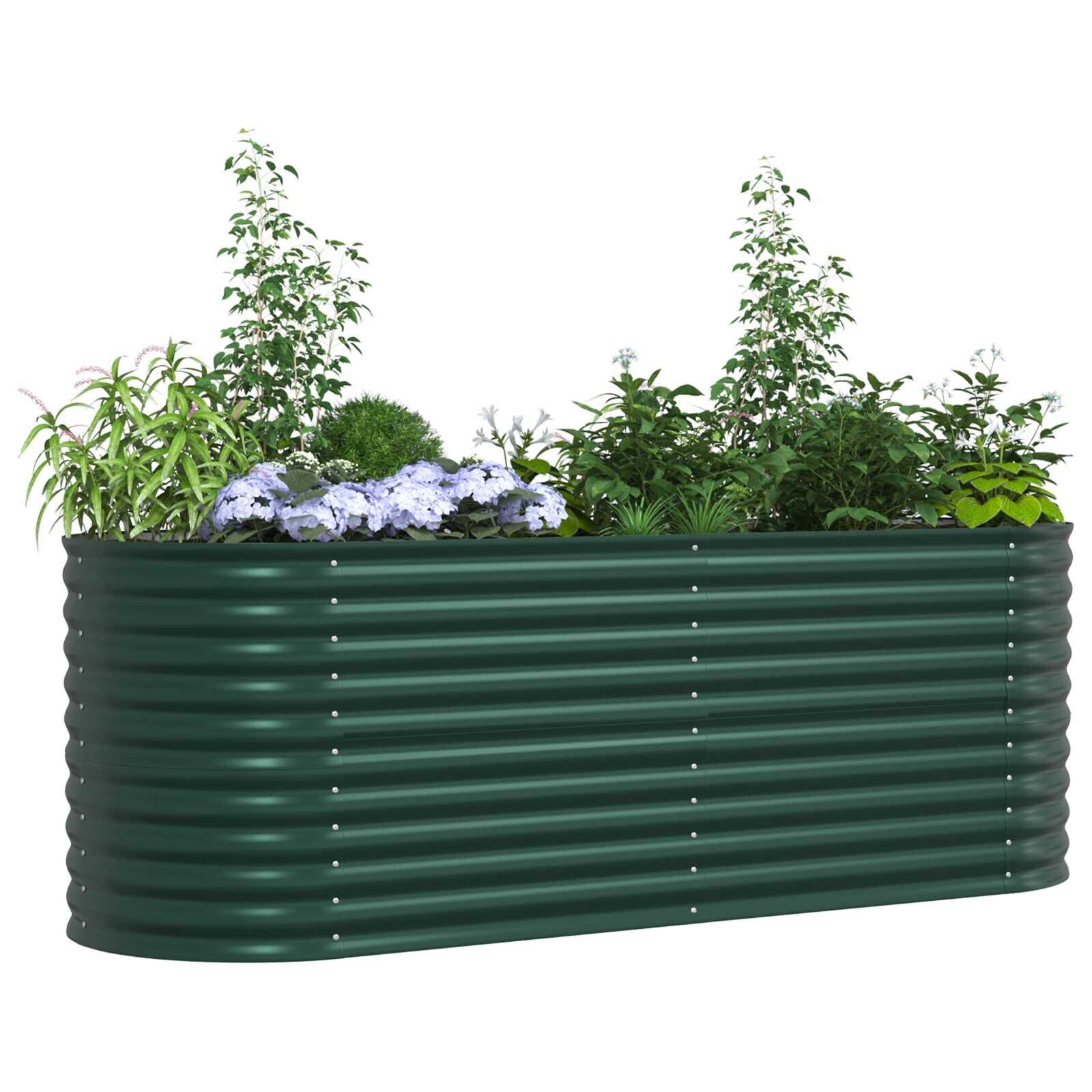 vidaXL Verhoogde plantenbak Groen 240 x 80 x 81 cm Staal