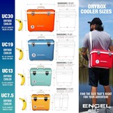 ENGEL Koelbox 19qt (18 liter), lekvrij, luchtdicht, droogkastkoeler voor kamperen, vissen, wandelen, kleine hardshell-lunchboxkoeler voor dames en heren