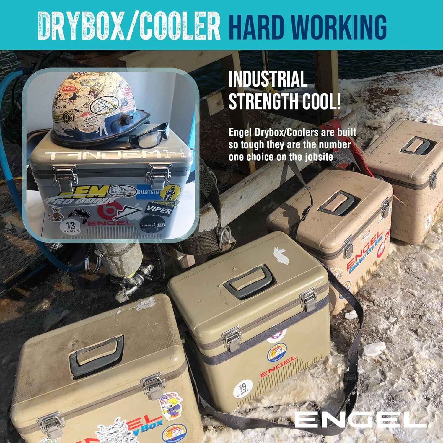 ENGEL Koelbox 19qt (18 liter), lekvrij, luchtdicht, droogkastkoeler voor kamperen, vissen, wandelen, kleine hardshell-lunchboxkoeler voor dames en heren