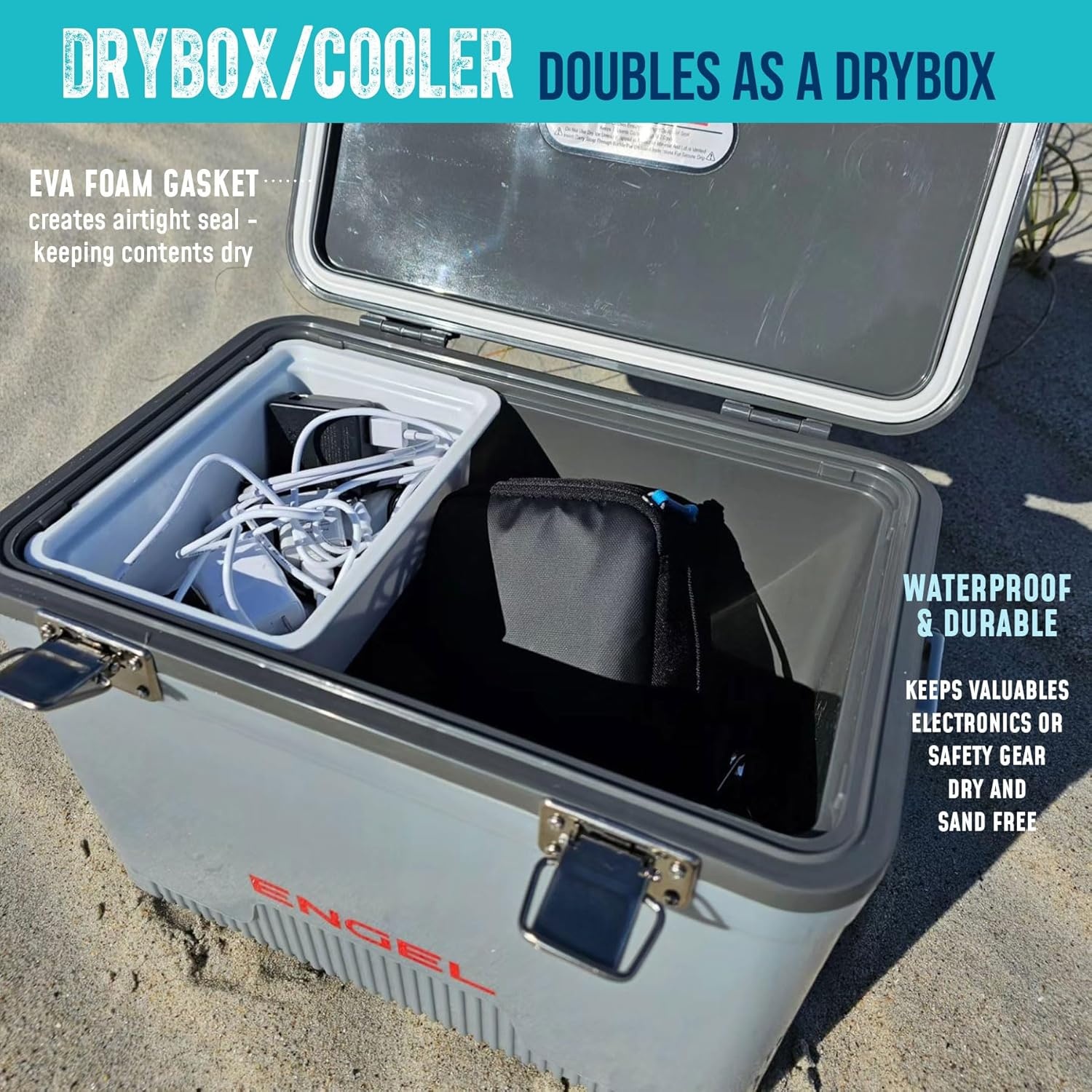 ENGEL Koelbox 19qt (18 liter), lekvrij, luchtdicht, droogkastkoeler voor kamperen, vissen, wandelen, kleine hardshell-lunchboxkoeler voor dames en heren