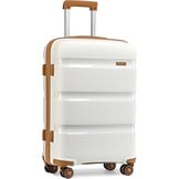 Kono 24 inch Trolley Koffer Lichtgewicht PP Hardcase met 4 Spinnerwielen en TSA-slot - Crème