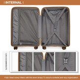Kono 24 inch Trolley Koffer Lichtgewicht PP Hardcase met 4 Spinnerwielen en TSA-slot - Crème