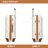 Kono 24 inch Trolley Koffer Lichtgewicht PP Hardcase met 4 Spinnerwielen en TSA-slot - Crème