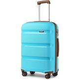 Kono 24 inch Trolley Koffer Lichtgewicht PP Hardcase met 4 Spinnerwielen en TSA-slot - Crème
