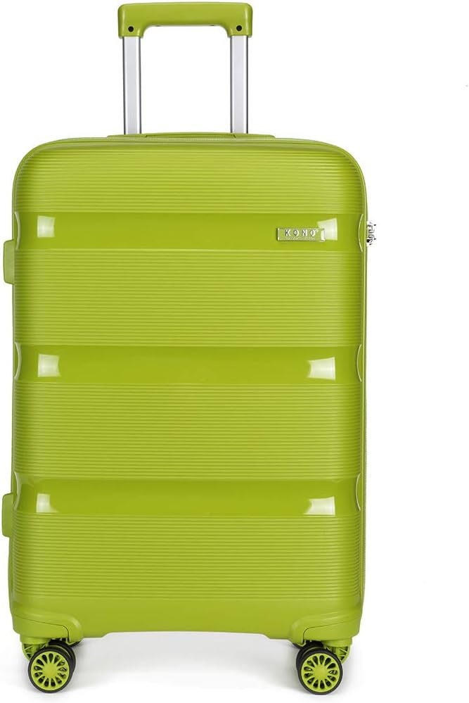 Kono 24 inch Trolley Koffer Lichtgewicht PP Hardcase met 4 Spinnerwielen en TSA-slot - Crème