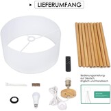 Allesin Houten Tripod LED Vloerlamp met Witte Stoffen Kap - Dimbaar & Kleurtemperatuur Instelbaar (E27)