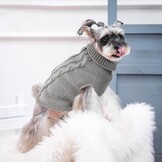 Hondentruien, warme rolkraag, gebreide trui, zachte gebreide trui voor huisdieren, fleece trui, winterkleding voor kleine tot middelgrote honden (grijs XL)