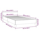 vidaXL Bedframe zonder matras 100x200 cm stof zwart