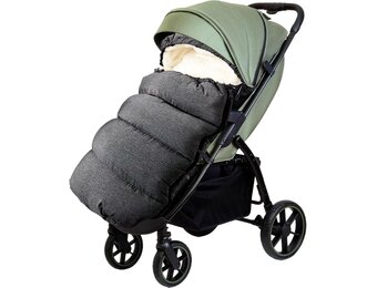 Universele Winter Voetenzak Kinderwagen Extra Groot - Dubbellaags - Donkergrijs