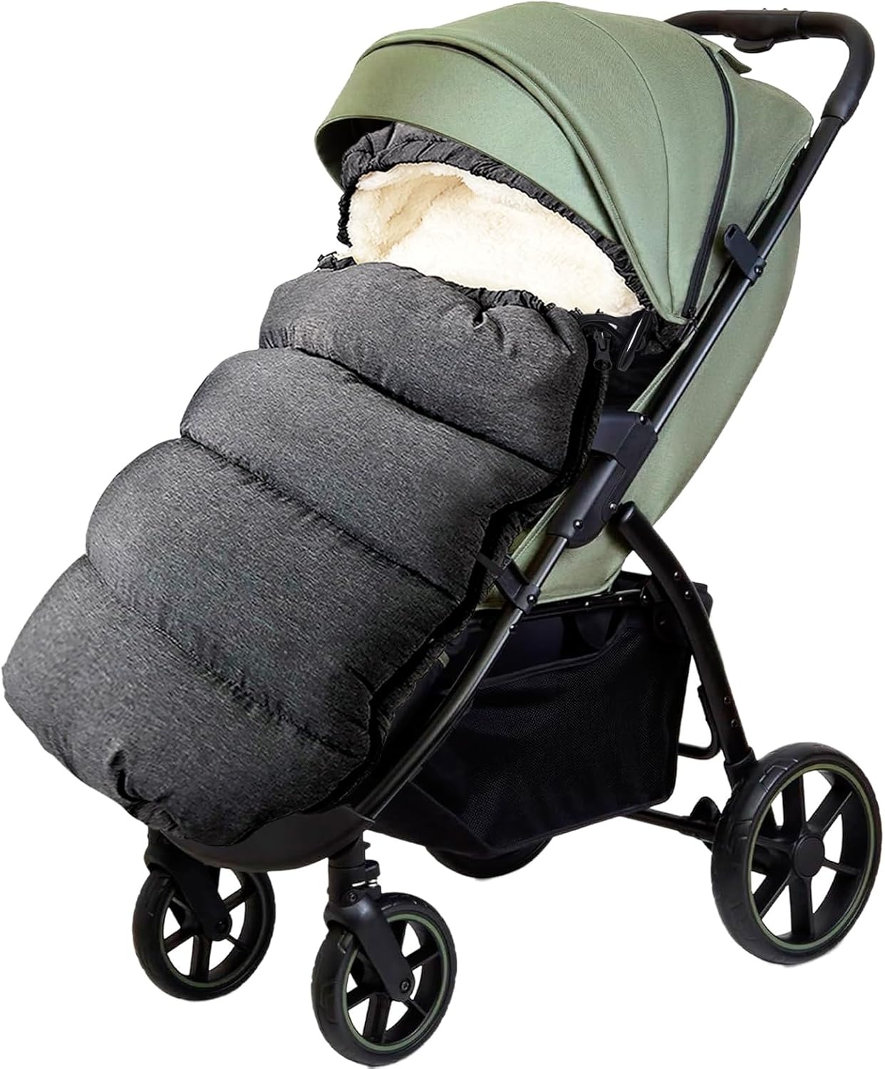 Universele Winter Voetenzak Kinderwagen Extra Groot - Dubbellaags - Donkergrijs