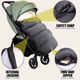 Universele Winter Voetenzak Kinderwagen Extra Groot - Dubbellaags - Donkergrijs