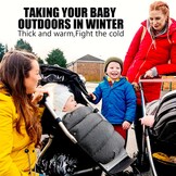 Universele Winter Voetenzak Kinderwagen Extra Groot - Dubbellaags - Donkergrijs