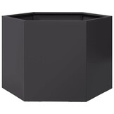 vidaXL Plantenbak zeshoek 69x60x45 cm staal zwart