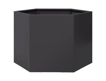 vidaXL Plantenbak zeshoek 69x60x45 cm staal zwart