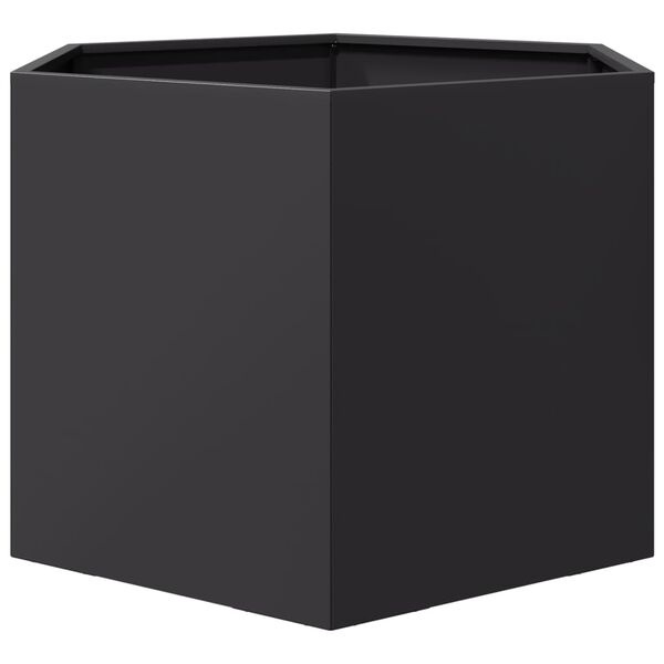 vidaXL Plantenbak zeshoek 69x60x45 cm staal zwart