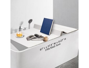 70 x 170 cm, badkuipafdekking tot 6 kg belastbaar, 7 mm pvc, opvouwbare badplank, isolatieplaat, stofdicht, waterdicht, voor huis, badkuip, badkamer, spa, wit