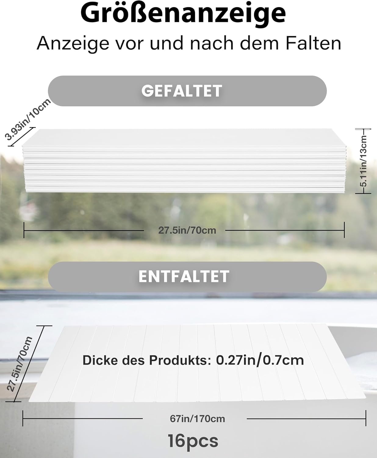 70 x 170 cm, badkuipafdekking tot 6 kg belastbaar, 7 mm pvc, opvouwbare badplank, isolatieplaat, stofdicht, waterdicht, voor huis, badkuip, badkamer, spa, wit