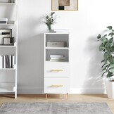 vidaXL Dressoir 34,5x34x90 cm bewerkt hout hoogglans wit