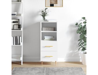 vidaXL Dressoir 34,5x34x90 cm bewerkt hout hoogglans wit