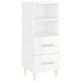 vidaXL Dressoir 34,5x34x90 cm bewerkt hout hoogglans wit