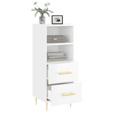 vidaXL Dressoir 34,5x34x90 cm bewerkt hout hoogglans wit