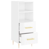 vidaXL Dressoir 34,5x34x90 cm bewerkt hout hoogglans wit