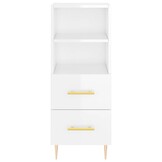 vidaXL Dressoir 34,5x34x90 cm bewerkt hout hoogglans wit