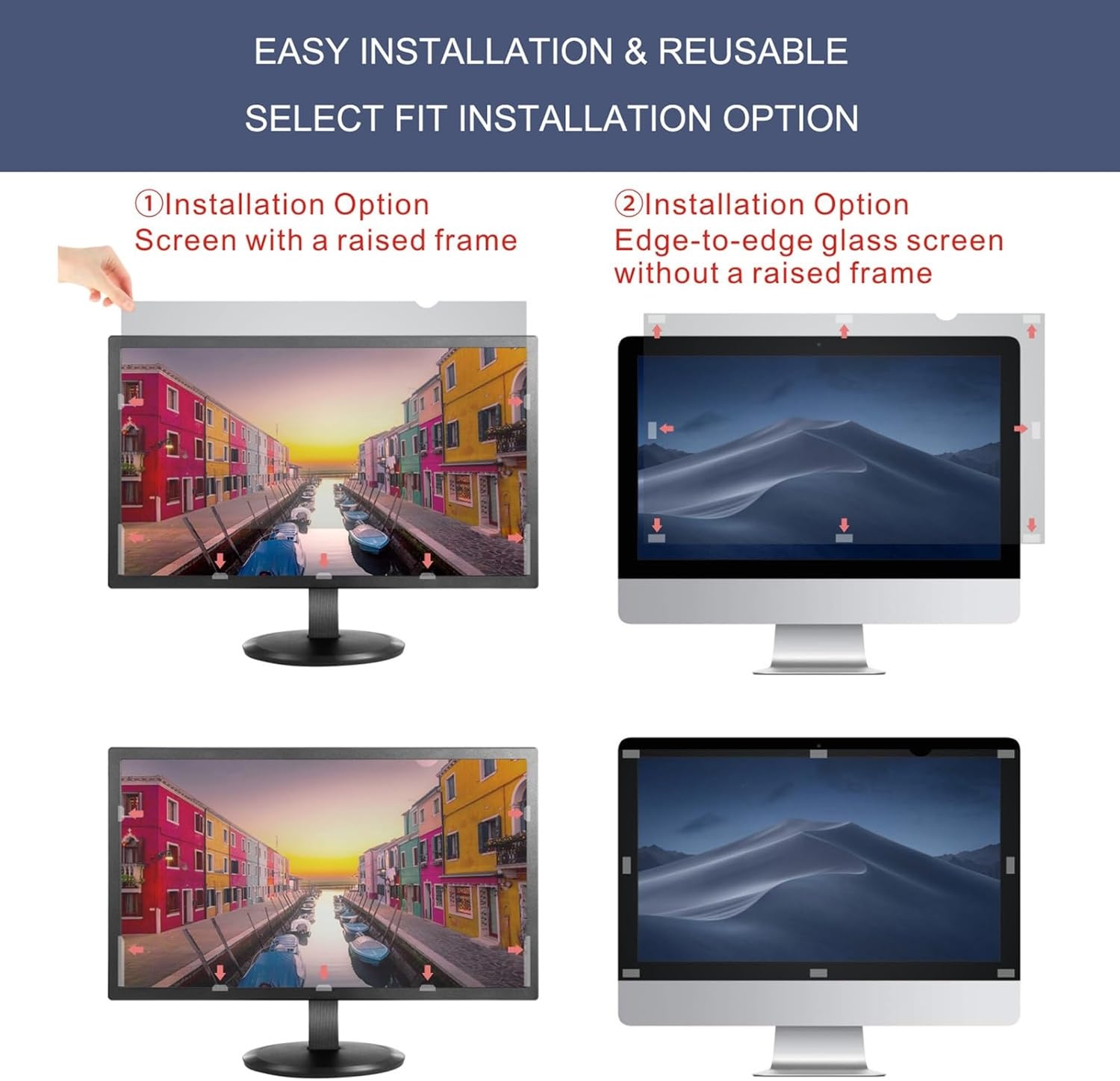 32 inch Privacyfilter voor 32 inch beeldverhouding 16:9 computermonitor privacyfolie displayfilter privacy anti-spy blauw licht filter & anti-verblinding filter eenvoudig aan en uit te