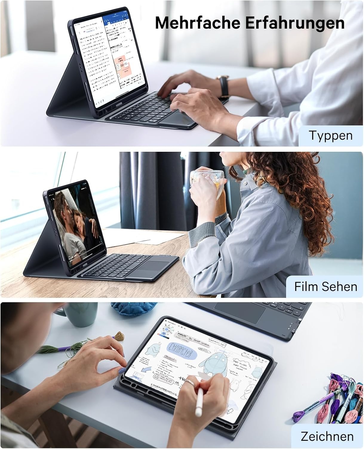 Toetsenbord met Touchpad voor iPad Air 11" & Pro 11" - Zwart, 73% Korting!