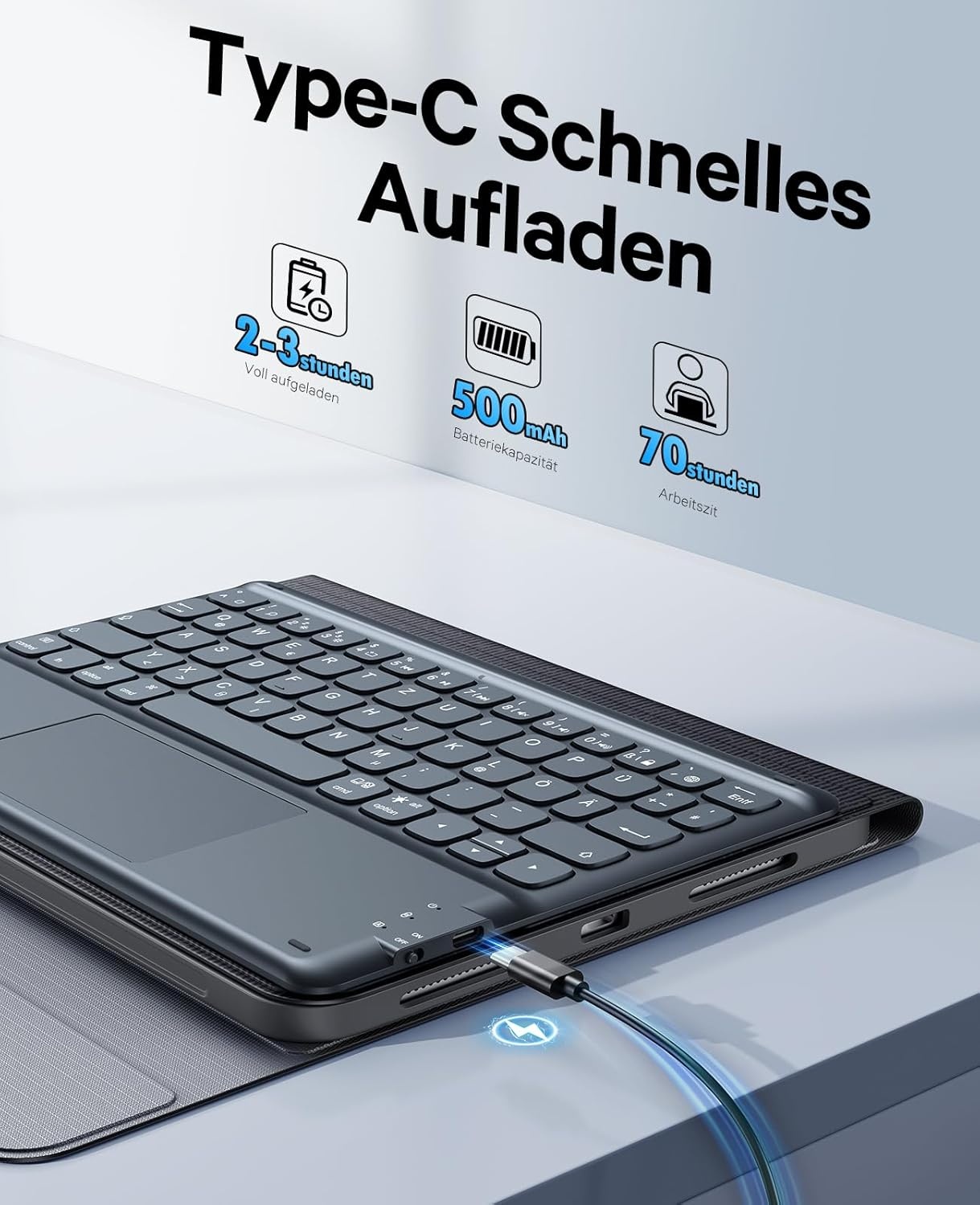 Toetsenbord met Touchpad voor iPad Air 11" & Pro 11" - Zwart, 73% Korting!