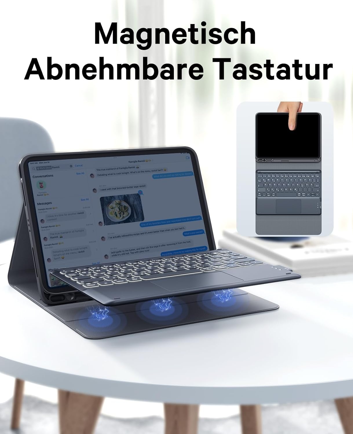 Hoes met QWERTZ Toetsenbord & Touchpad voor iPad Air/Pro 11" - 76% Korting!