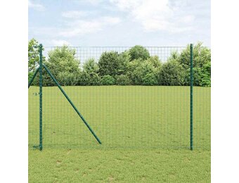 vidaXL Hekpalen 13 pcs Groen Ø32mm 210 cm Gegalvaniseerd staal