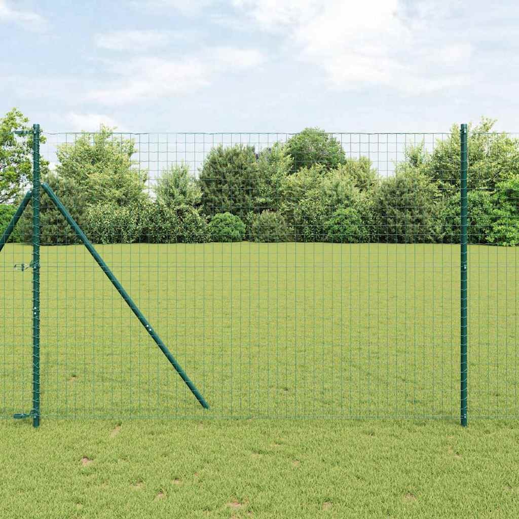 vidaXL Hekpalen 13 pcs Groen Ø32mm 210 cm Gegalvaniseerd staal