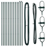 vidaXL Hekpalen 13 pcs Groen Ø32mm 210 cm Gegalvaniseerd staal