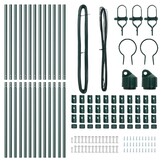 vidaXL Hekpalen 13 pcs Groen Ø32mm 210 cm Gegalvaniseerd staal