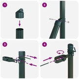 vidaXL Hekpalen 13 pcs Groen Ø32mm 210 cm Gegalvaniseerd staal