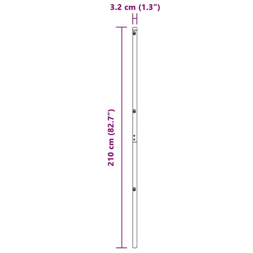 vidaXL Hekpalen 13 pcs Groen Ø32mm 210 cm Gegalvaniseerd staal
