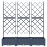 vidaXL Tuindruppel met Trellis 3 pcs Grijs 120 x 40 x 125,5 cm PP