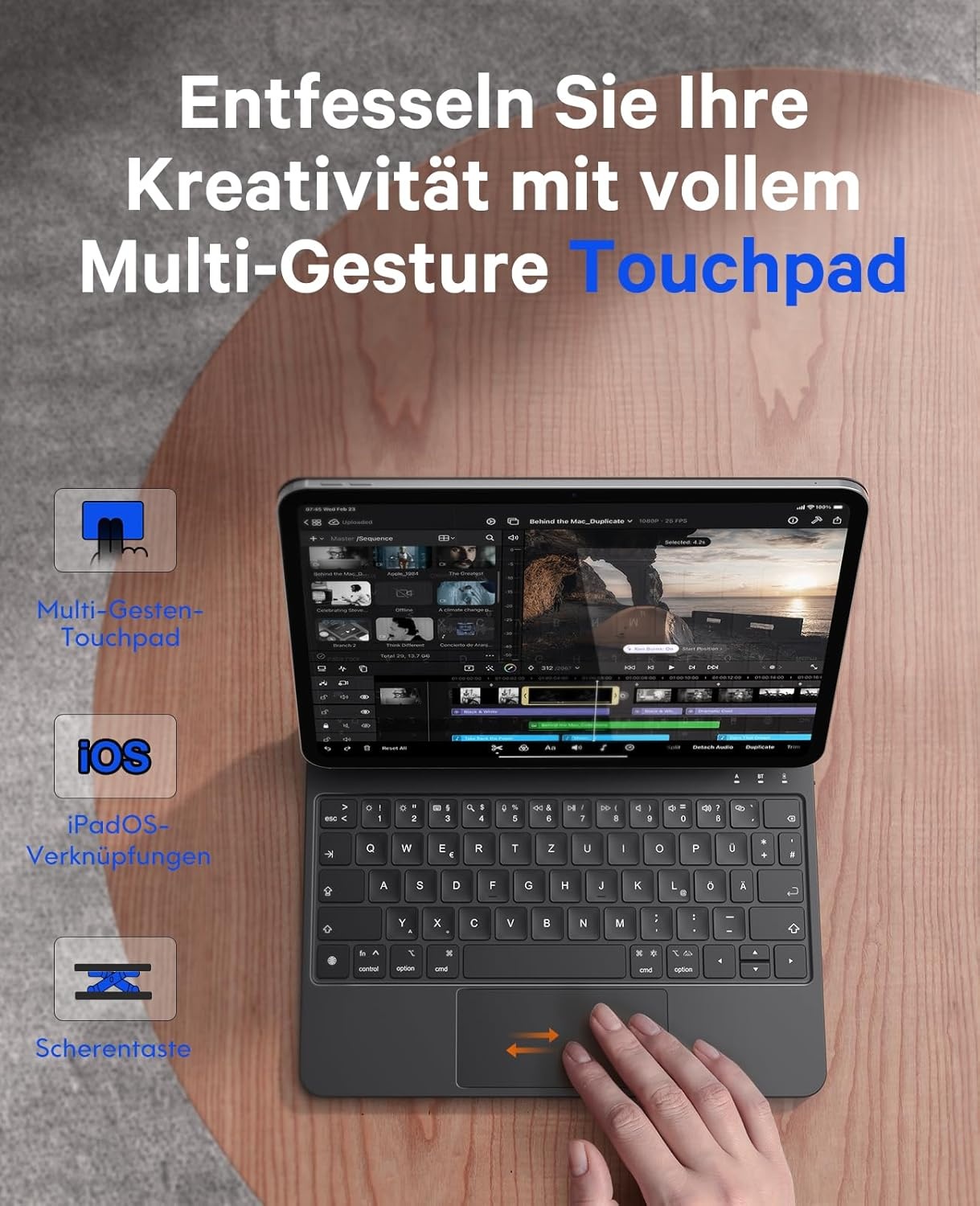 Earto Pro 11 2024 Magic Keyboard Hoes met Touchpad en Verlichting