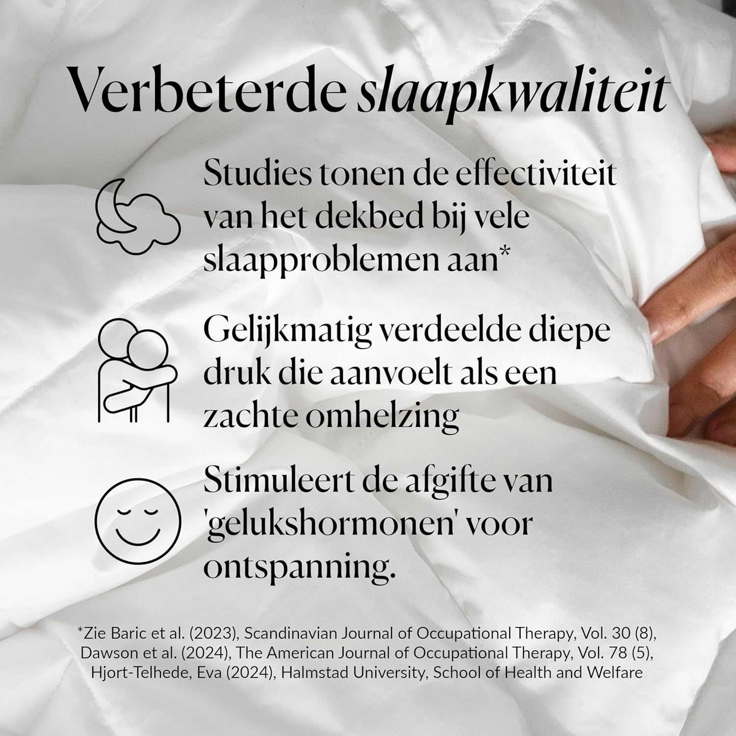 CURA Pearl Classic 135x200 11kg Premium Katoenen Verzwaringsdeken – Weighted blanket en dekbed - Slapeloosheid Stress Angst Verlichting, Wit