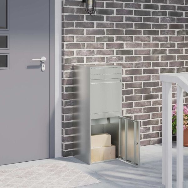 vidaXL Pakket inwerp box Zwart 41 x 38 x 103 cm Gegalvaniseerd staal