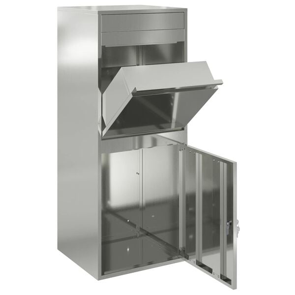 vidaXL Pakket inwerp box Zwart 41 x 38 x 103 cm Gegalvaniseerd staal