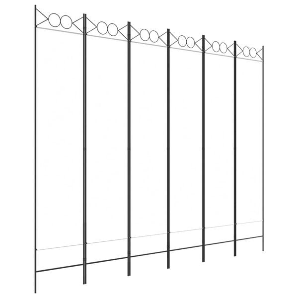 vidaXL Kamerscherm met 6 panelen 240x200 cm stof wit