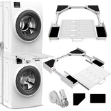 NIUXX Universele Stapelkit Wasmachine en Droger 53-68 cm met Uitschuifbare Plank