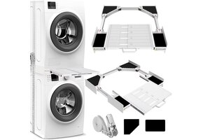 Universele Stapelkit Wasmachine/Droger 53-68 cm met Plank - 34% Korting!