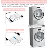 NIUXX Universele Stapelkit Wasmachine en Droger 53-68 cm met Uitschuifbare Plank