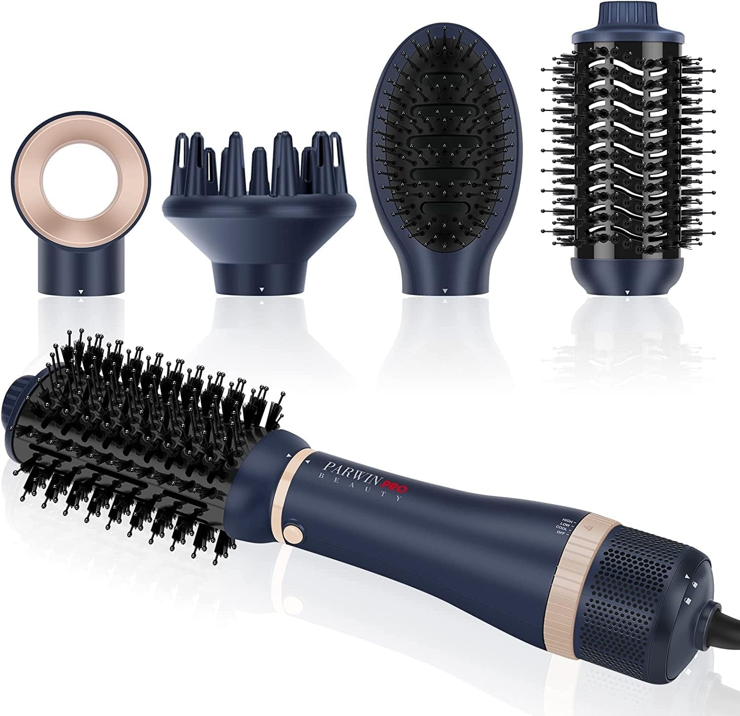 4-in-1 Haardroger Borstelset met Ionic Care, Blauw